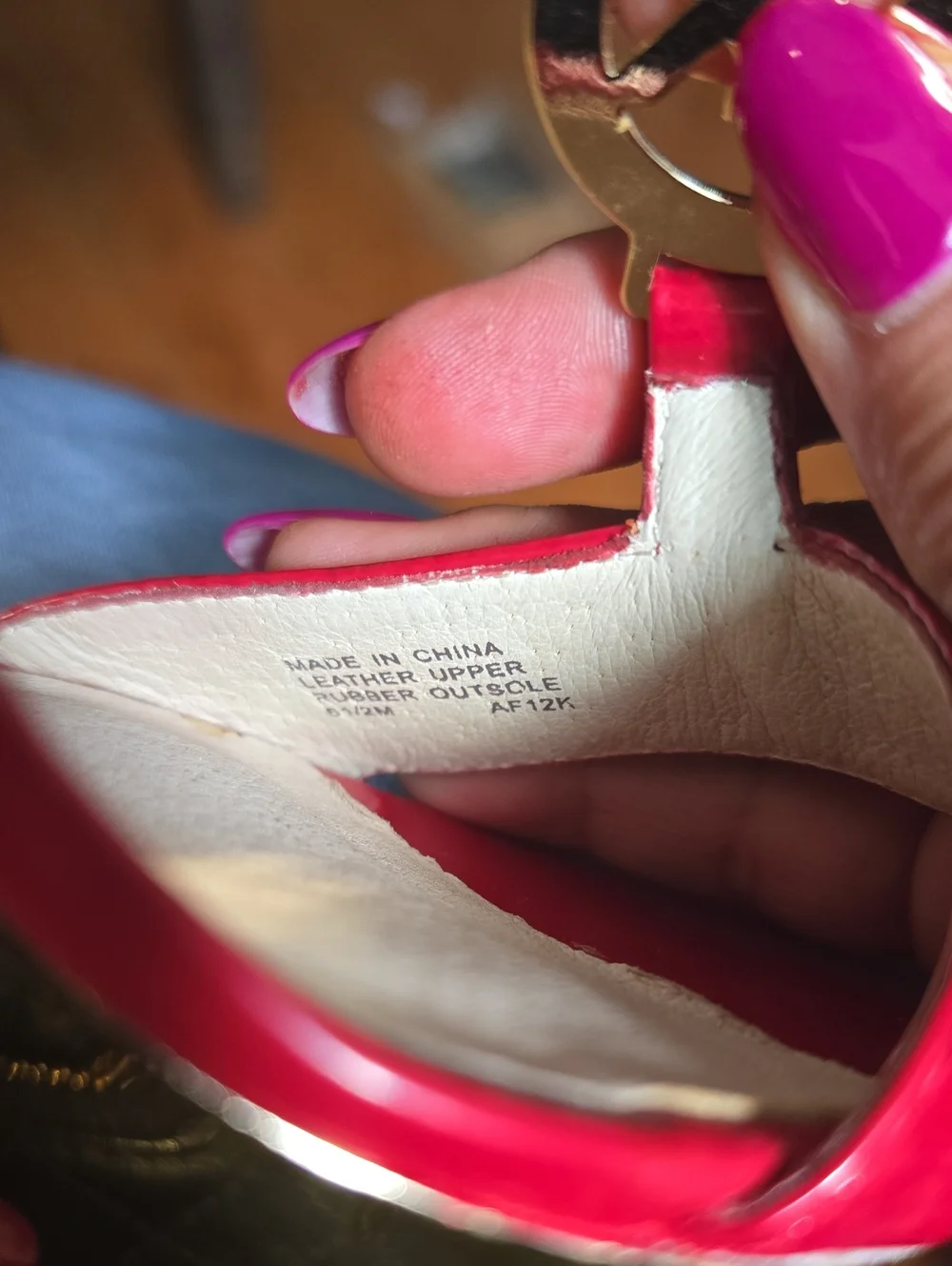 💥💥💥SALE!!!Michael Kors Red Patent Leather T-Strap Heels with Gold MK Accent